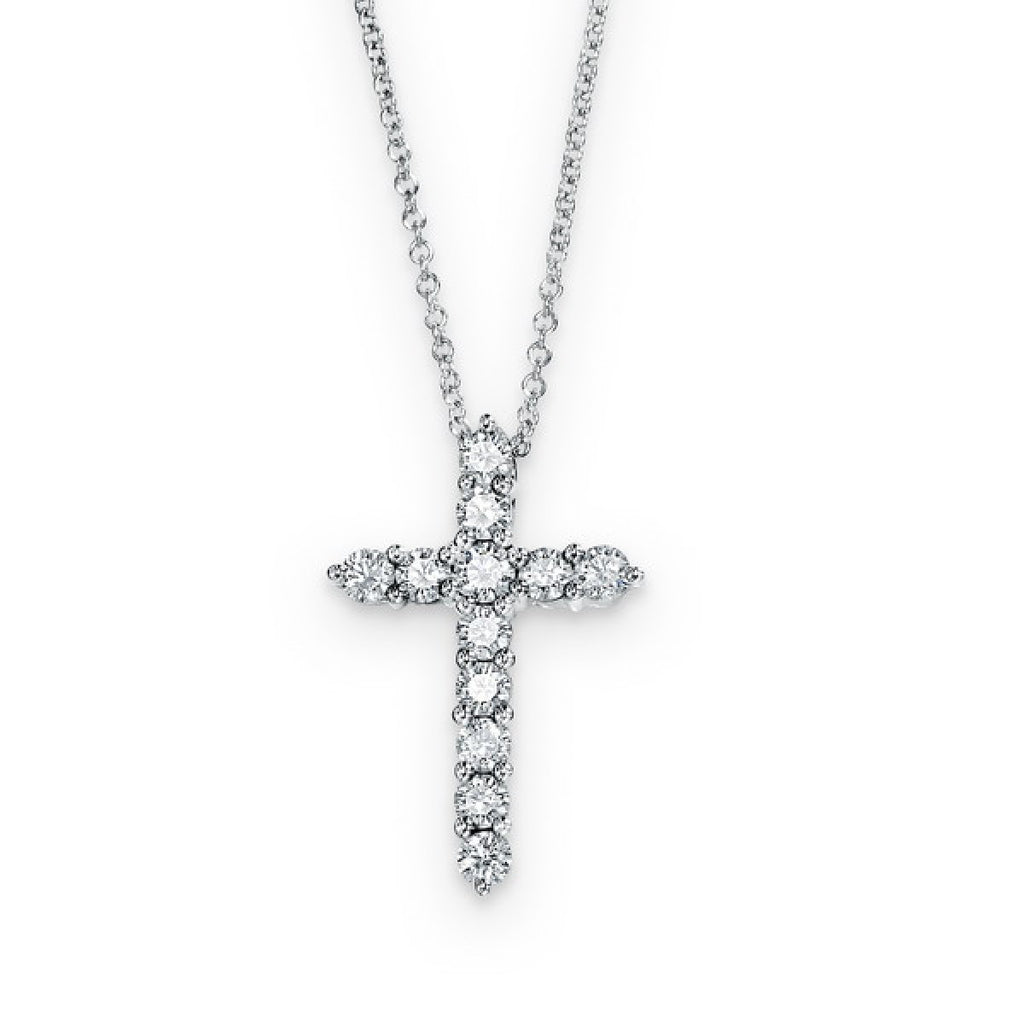 18KW Diamond Cross Pendant 0.55 ctw