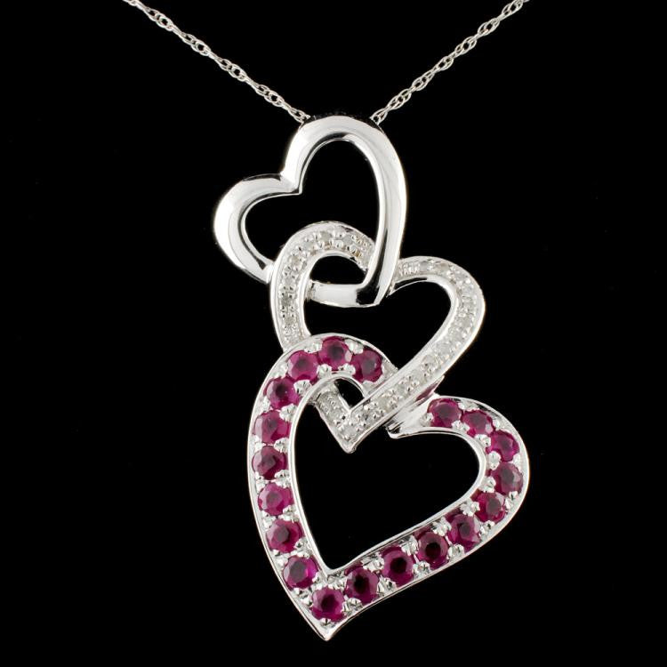ruby, diamond and white gold necklace