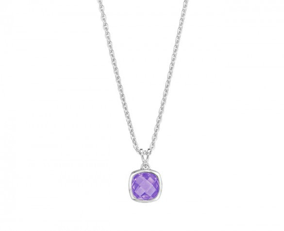 Etoiles Amethyst Pendant Necklace on 16 to 18 Inch Chain