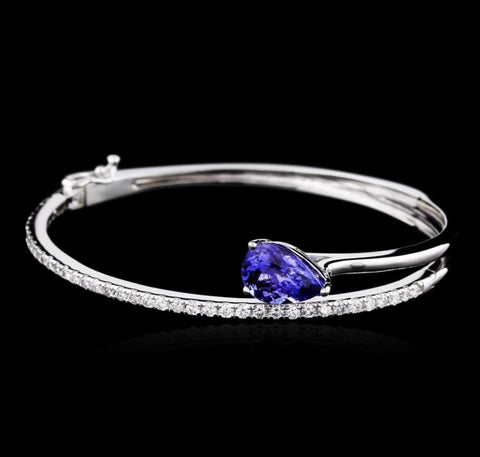 14KW 3.21ct Tanzanite and Diamond Bracelet