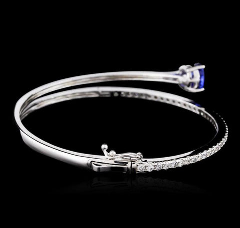 14KW 3.21ct Tanzanite and Diamond Bracelet