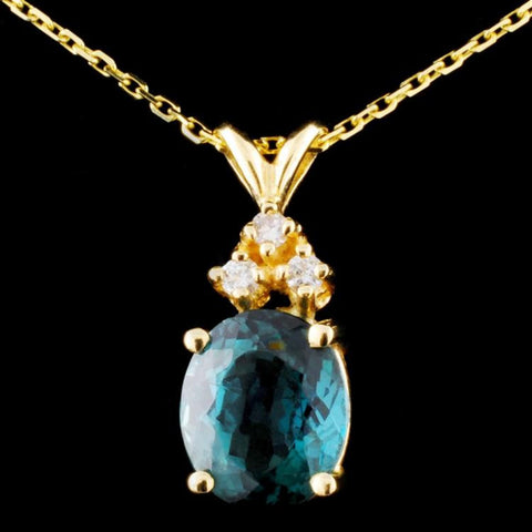 3.63ct Tourmaline and 0.11 ctw Diamond 14K Yellow Gold Ladies Pendant