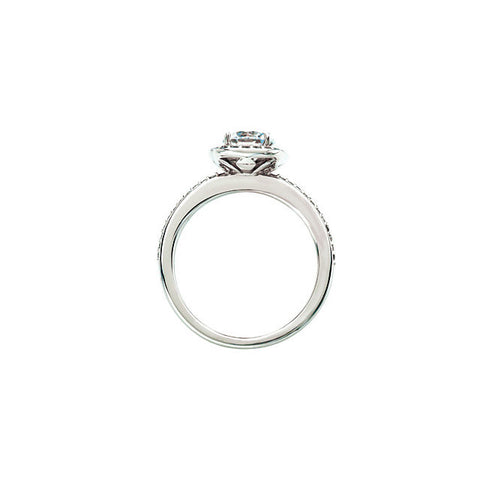14K White Gold Engagment Ring 1.0ct center princess-cut diamond with 1/5ct accent diamonds.
