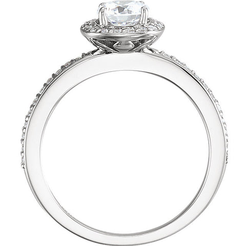 14K White Gold Engagment Ring 1.0ct center princess-cut diamond with 1/5ct accent diamonds.