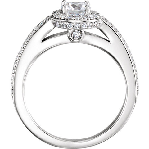 14K White Gold Engagment Ring 1/2ct center diamond with 1/3ct accent diamonds.