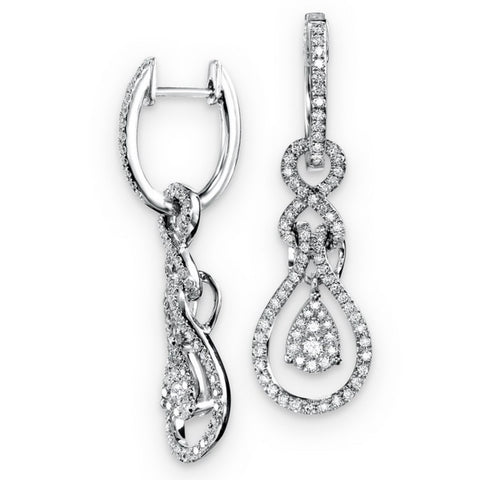 18KW Diamond Earrings 0.88 ctw