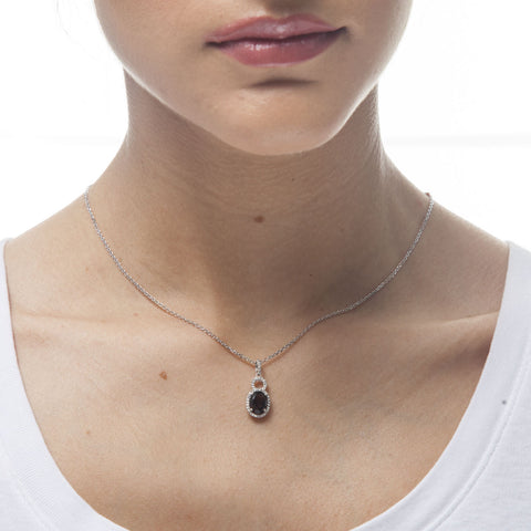 14KW 3.60 ct Smoky Quartz Pendant with 0.36 Diamonds