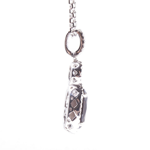 14KW 3.60 ct Smoky Quartz Pendant with 0.36 Diamonds