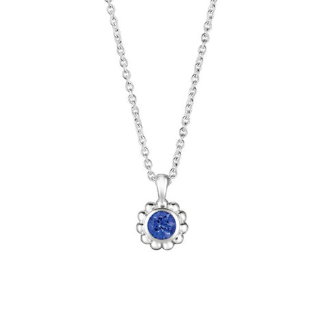 18 Inch Round Iolite Sparkler Necklace in Sterling Silver