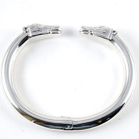 Sterling Silver Horse Head Hinge Cuff Bracelet