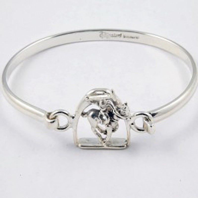 Sterling Silver Polo Player Bangle