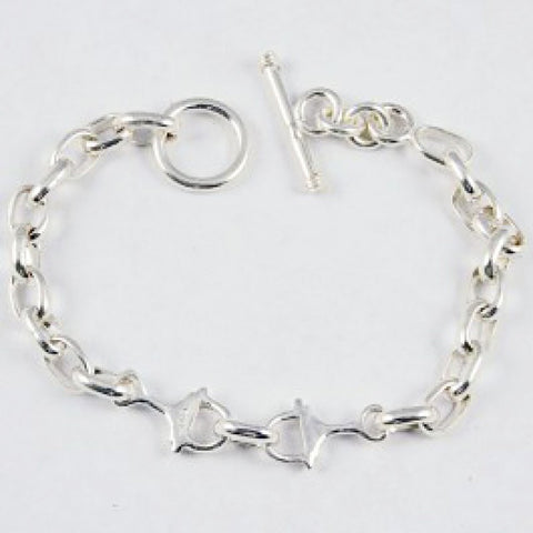 Sterling Silver Snaffle Bit Link Bracelet